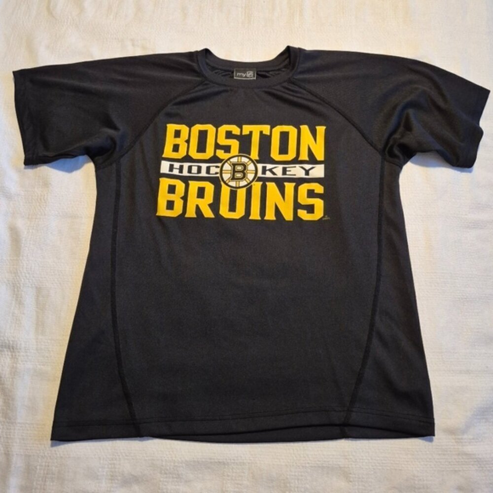 Boston Bruins boys size Large short sleeve black shirt, size tag removed VGUC